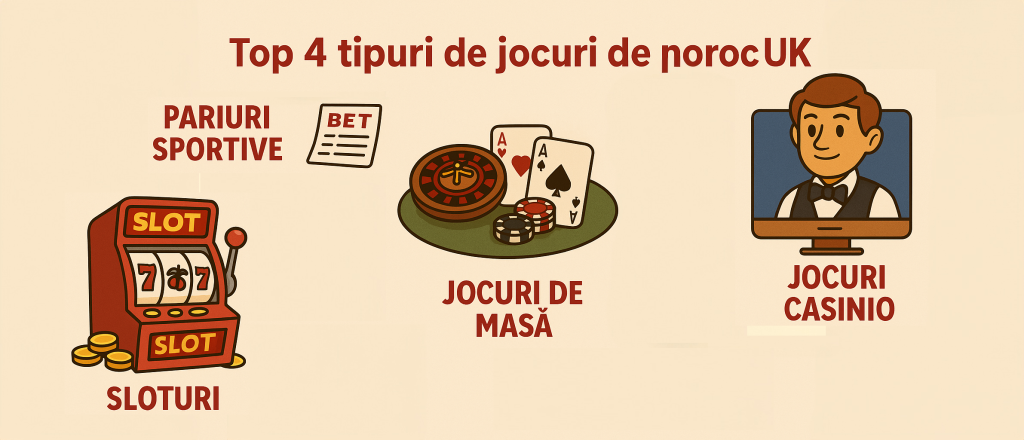 Top 4 tipuri de jocuri de noroc UK